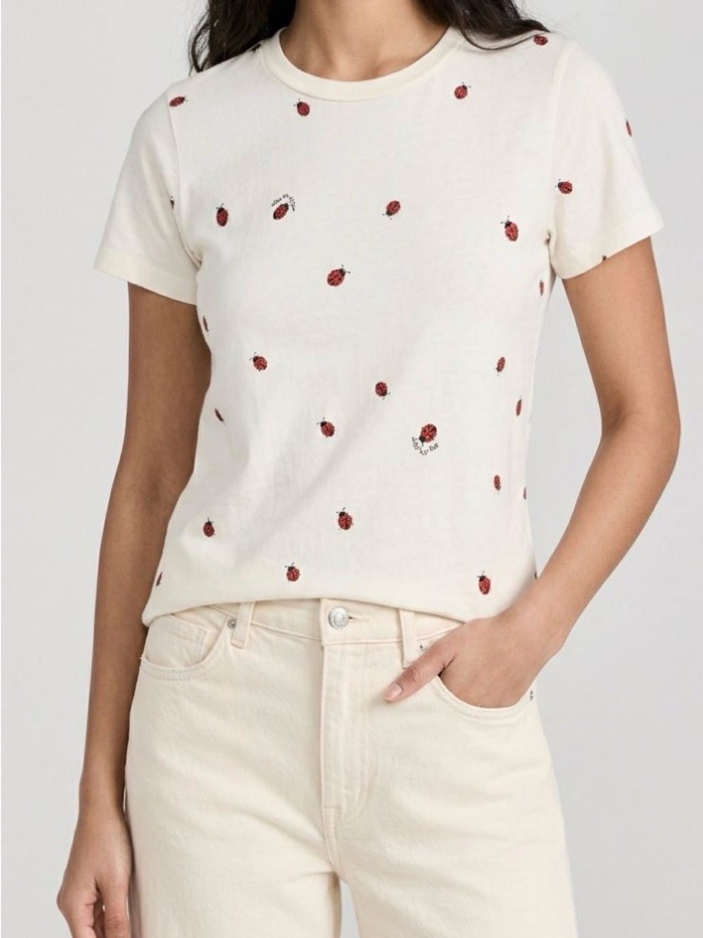 rag & bone White Ladybug All-Over Print T-Shirt - Size M (NWOT) #539
